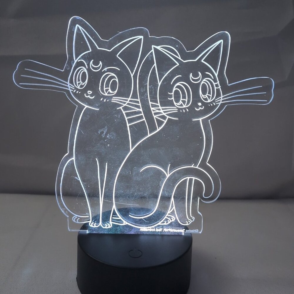 Sailor Moon Cat Etched LED Lamp Light Naoka Takeuchi Toei Just Funky Luna